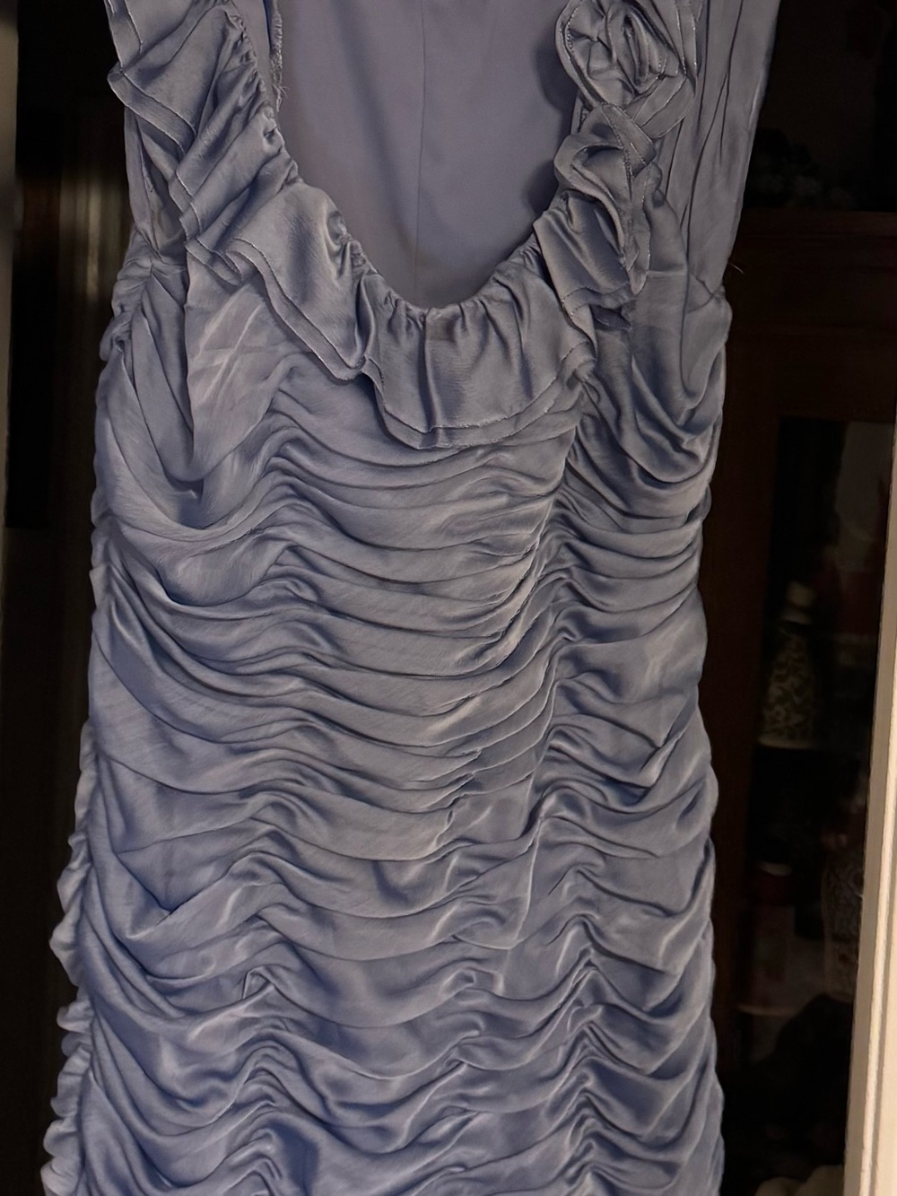 Adrianna Papell Lavender Ruffle Ruched Tank Top
